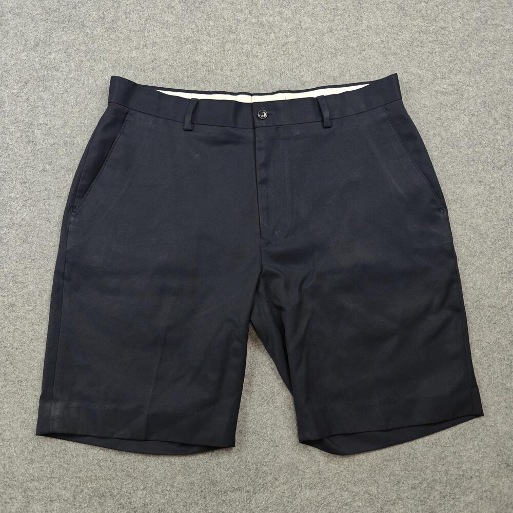 Alan Flusser Shorts Mens 35 Blue 11 Inch Twill Golf Athletic Polyester